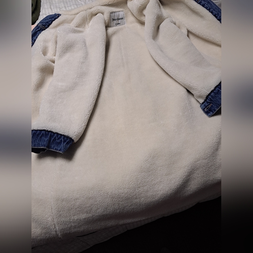 Denim Fleece Lined Long Coat - Picture 12 of 12